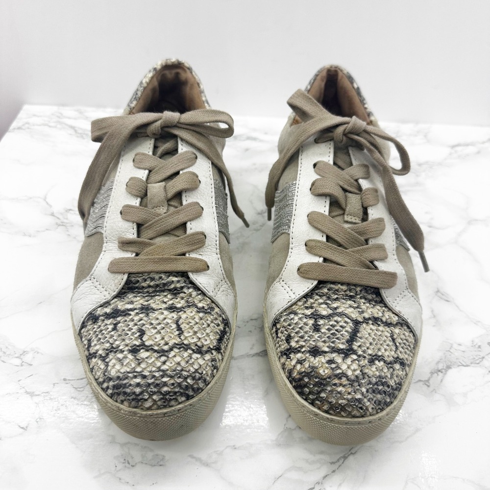 Frye Webster‎ Womens 10 Suede Snakeskin Metallic Low Top Sneaker - Picture 2 of 7